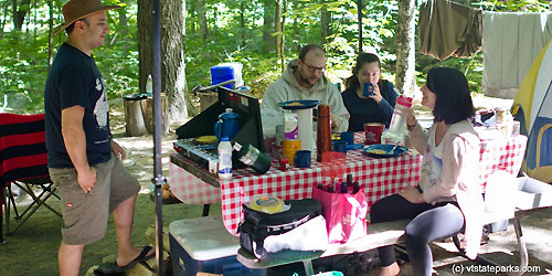 Family at Picnic Table - Townshend State Park - Townshend, VT - Photo Credit Molly Stromoski and VT State Parks